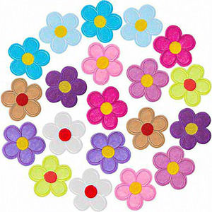 20 PCS Flower Iron on Embroidered‎ Applique Sewing Patches